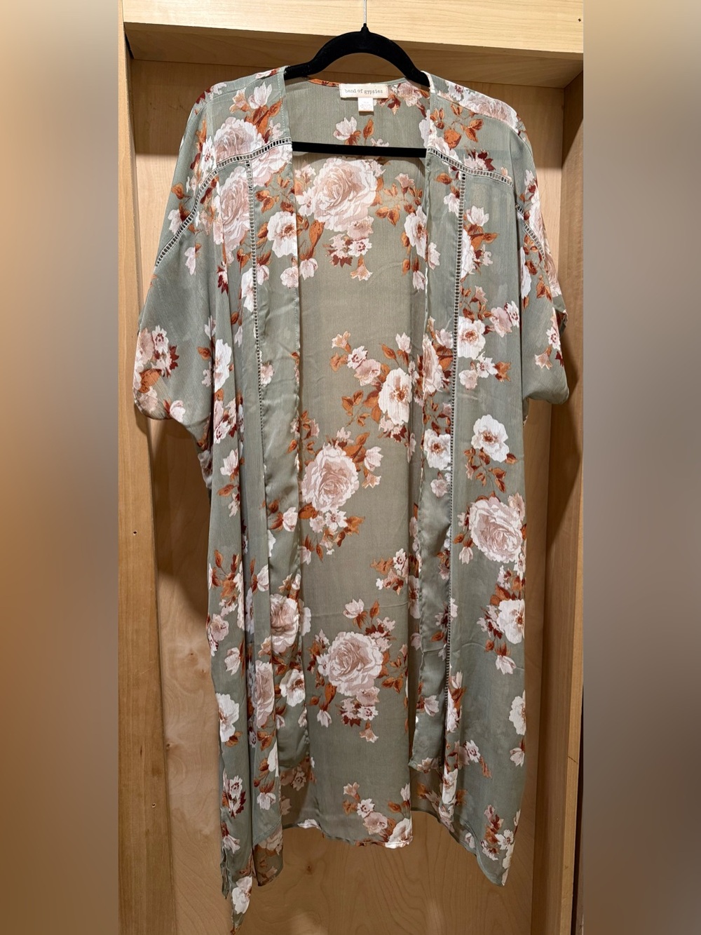 Band of Gypsies Sage Green Floral Kimono
